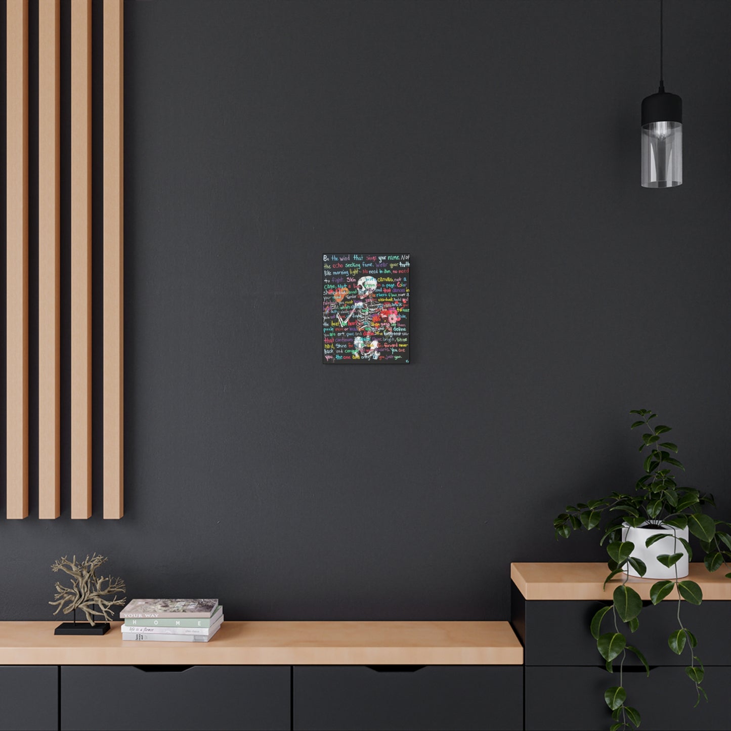 "Be Just you" - Colorful Skull Canvas Wall Art