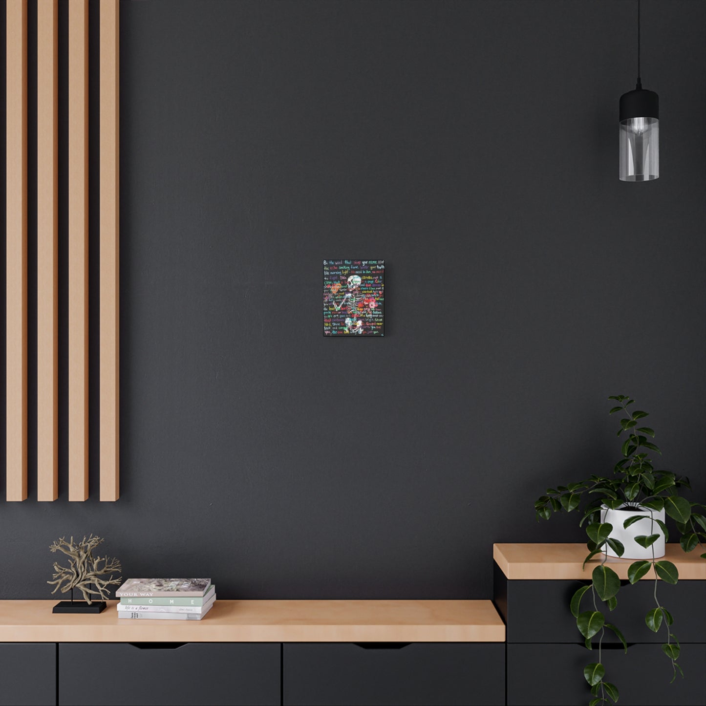 "Be Just you" - Colorful Skull Canvas Wall Art