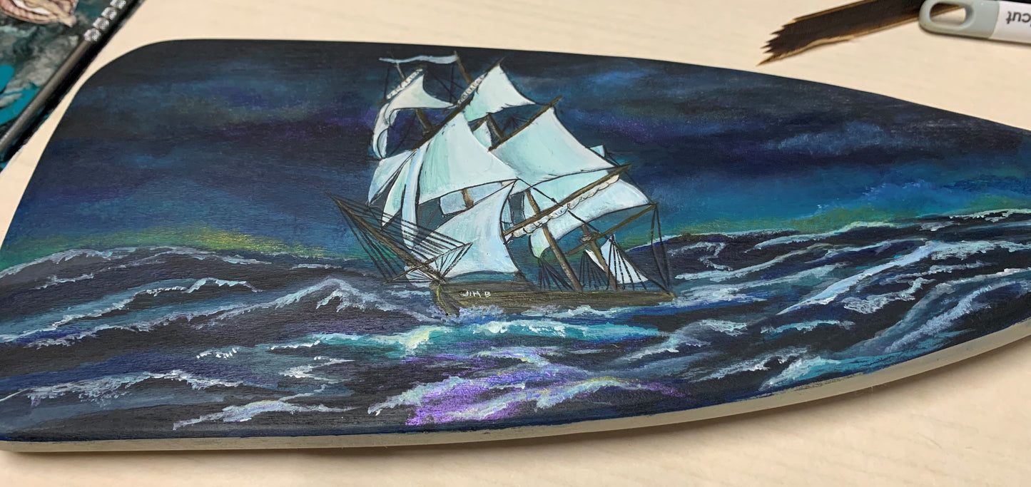 Oar Painting Stormy Night