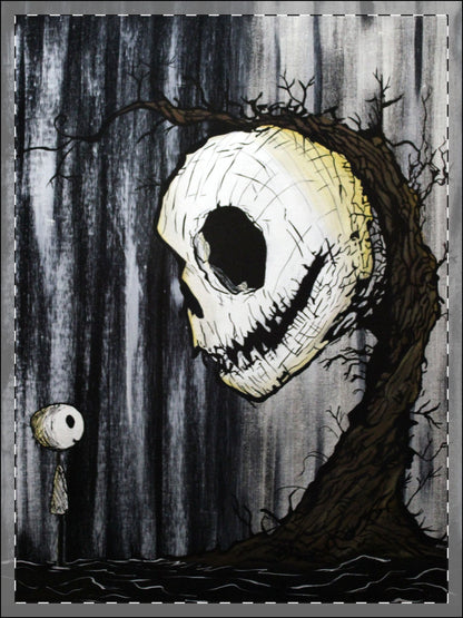 Gothic Art Framed Poster - Unique Wall Decor for Halloween, Skull Artwork, Spooky Home Decor, Gothic Aesthetic, Dark Visuals