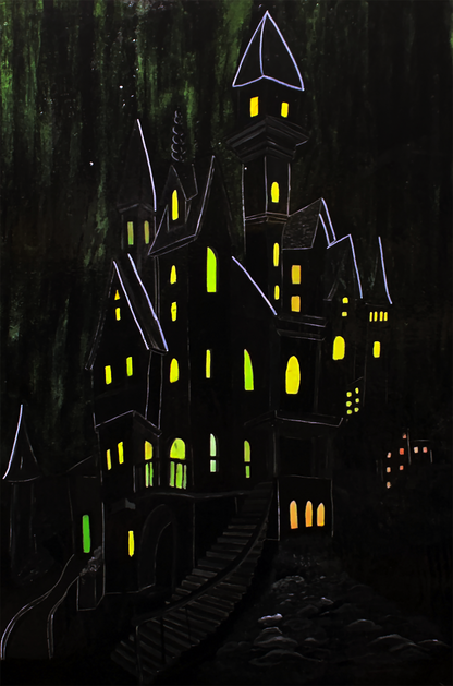 Haunted Ascent - Original Acrylic and Resin Painting