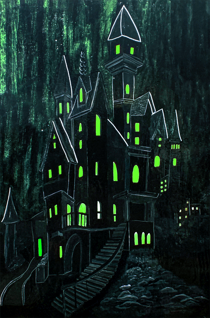 Haunted Ascent - Original Acrylic and Resin Painting