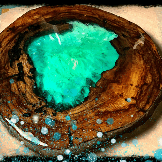 Natural wood with resin inlay 6”-7” diameter