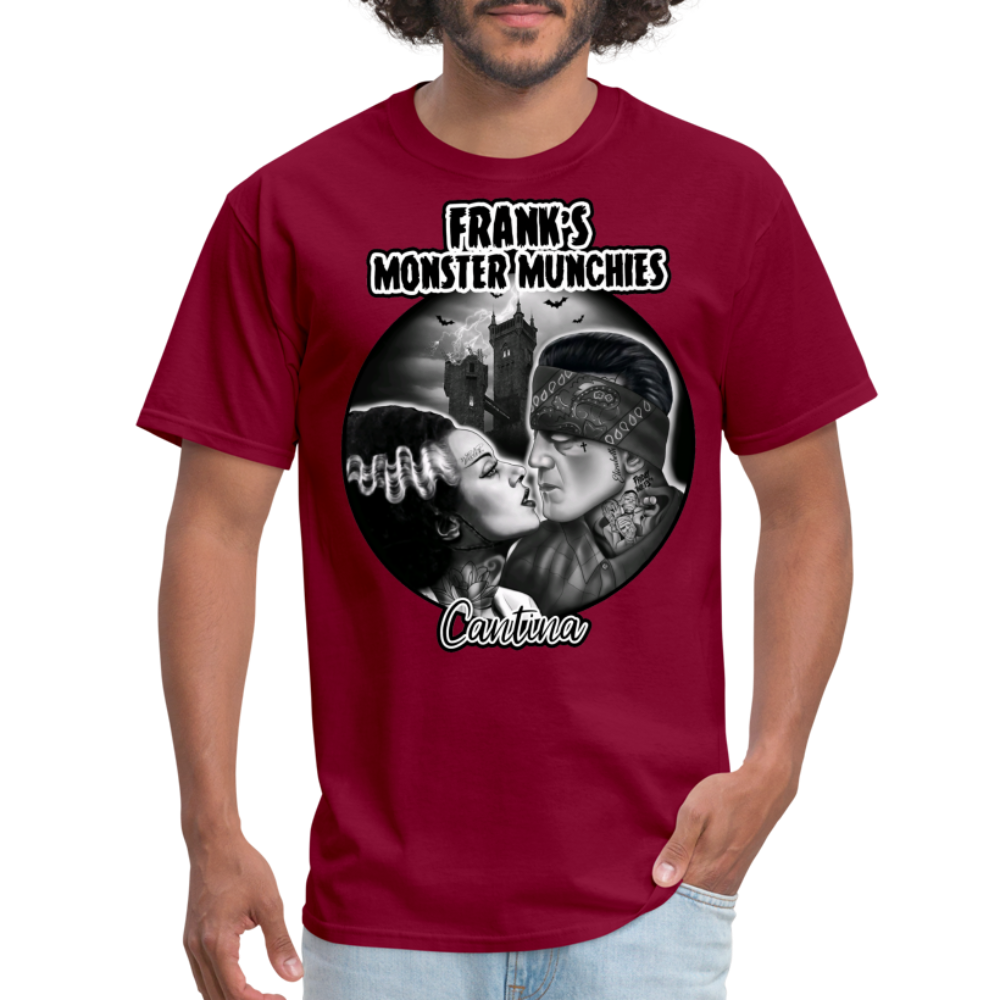 Frank's Monster Munchies Adult T-shirt - burgundy