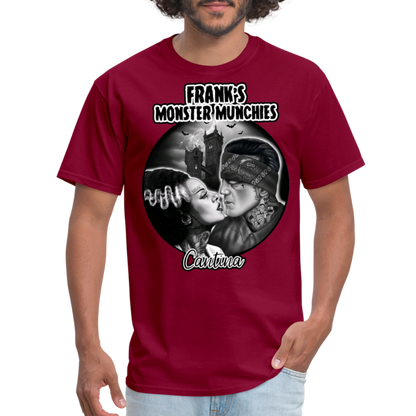 Frank's Monster Munchies Adult T-shirt - burgundy
