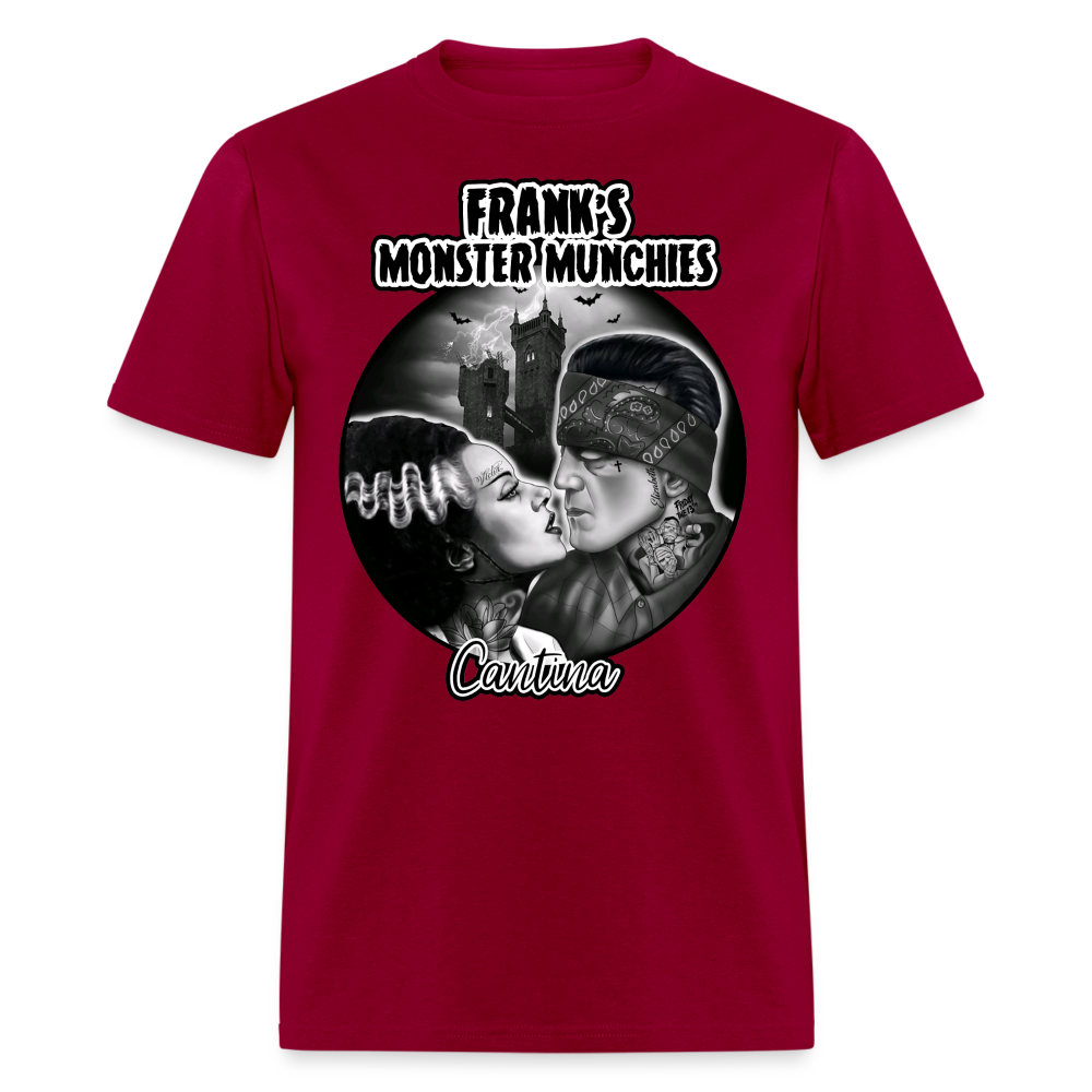 Frank's Monster Munchies Adult T-shirt - dark red