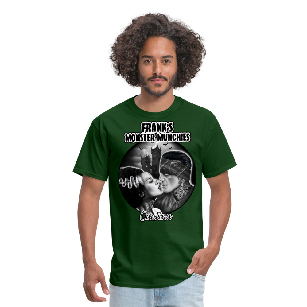 Frank's Monster Munchies Adult T-shirt - forest green