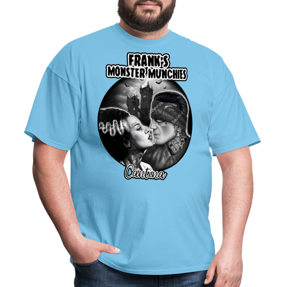 Frank's Monster Munchies Adult T-shirt - aquatic blue