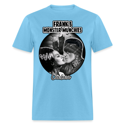 Frank's Monster Munchies Adult T-shirt - aquatic blue