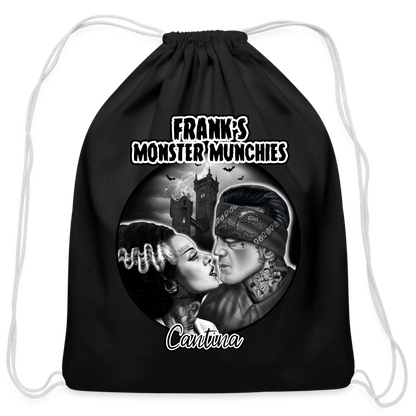Frank's Monster Munchies Cotton Drawstring Bag - black