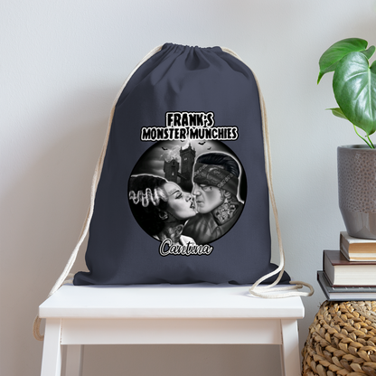 Frank's Monster Munchies Cotton Drawstring Bag - navy