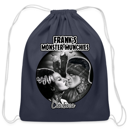 Frank's Monster Munchies Cotton Drawstring Bag - navy