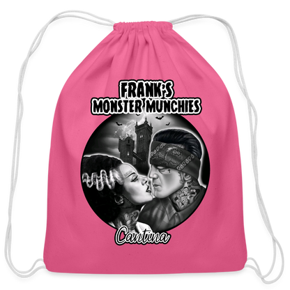 Frank's Monster Munchies Cotton Drawstring Bag - pink