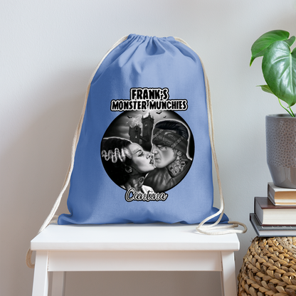 Frank's Monster Munchies Cotton Drawstring Bag - carolina blue