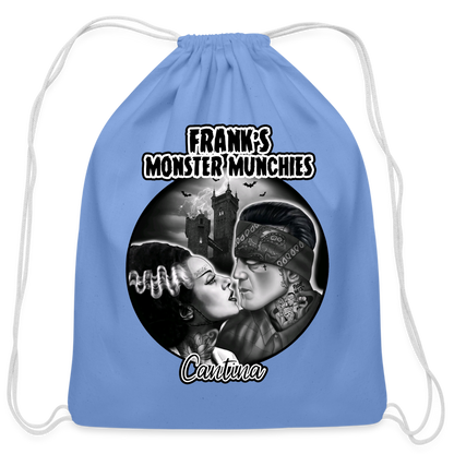 Frank's Monster Munchies Cotton Drawstring Bag - carolina blue