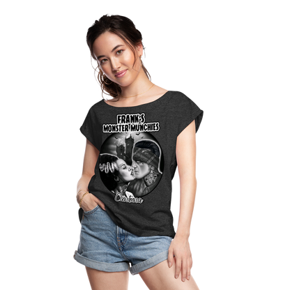 Frank's Monster Munchies Women's Roll Cuff T-Shirt - heather black